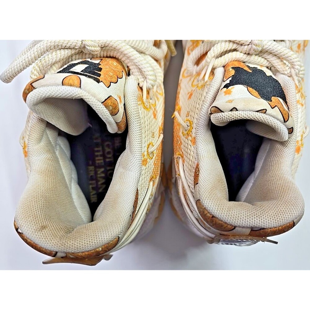 "WOOOOO" Size 7 - adidas FX6616 Ric Flair X Dame 7 White Gold Metallic Pre Owned - Picture 7 of 10